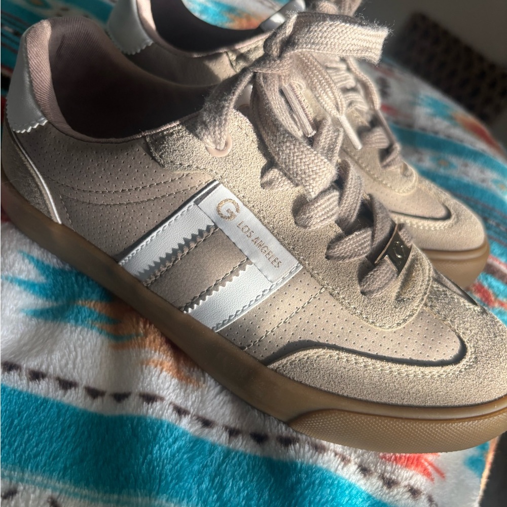 G by Guess Beige and White Women's Sneakers